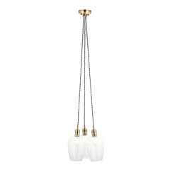 Amos Lucid Antique Brass & Clear Glass 3 Light Cluster