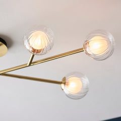 Amos Brixton Flush Ceiling Light Satin Brass