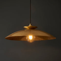 Amos Cattelan Disc Pendant Hammered Brass