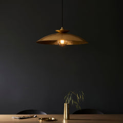 Amos Cattelan Disc Pendant Hammered Brass