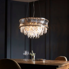 Amos Concave 9 Light Crystal Chandelier