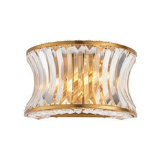 Amos Concave Crystal Wall Light Warm Brass