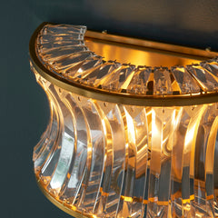 Amos Concave Crystal Wall Light Warm Brass
