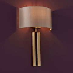 Amos Cotehele Wall Light Antique Brass & Mink