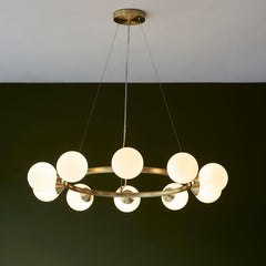 Amos Crib 10 Light Circular Chandelier Brushed Brass