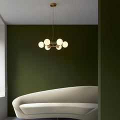 Amos Crib 6 Light Circular Chandelier Brushed Brass