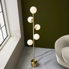 Amos Crib Floor Lamp Brushed Brass