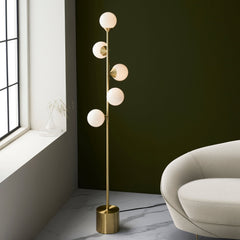 Amos Crib Floor Lamp Brushed Brass