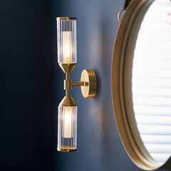 Amos Duchy Double Wall Light Satin Brass