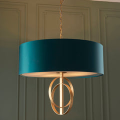 Amos Hatfield Large Pendant Antique Gold & Teal