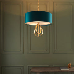 Amos Hatfield Small Pendant Antique Gold & Teal