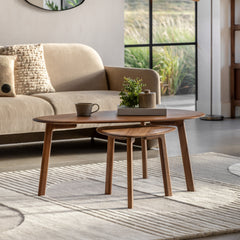 Amos Madrid Coffee & Side Table Nest Walnut