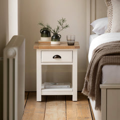 Amos Eton 1 Drawer Bedside Table White