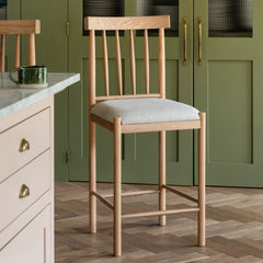 Amos Eton Upholstered Bar Stool Natural (2pk)