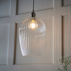 Amos Lucid Large Pendant Ribbed Glass