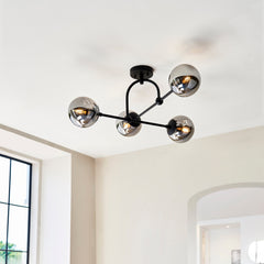 Amos Penthouse Flush Ceiling Light Black
