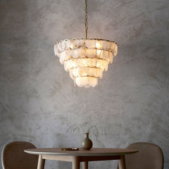 Amos Southgate Chandelier Antique Gold & White