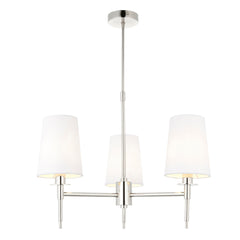 Amos Westminster 3 Light Chandelier Bright Nickel