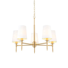 Amos Westminster 5 Light Chandelier Satin Brass