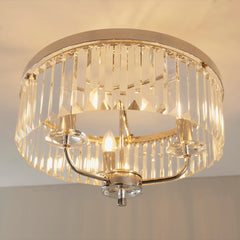 Amos Windsor Flush Chandelier Bright Nickel