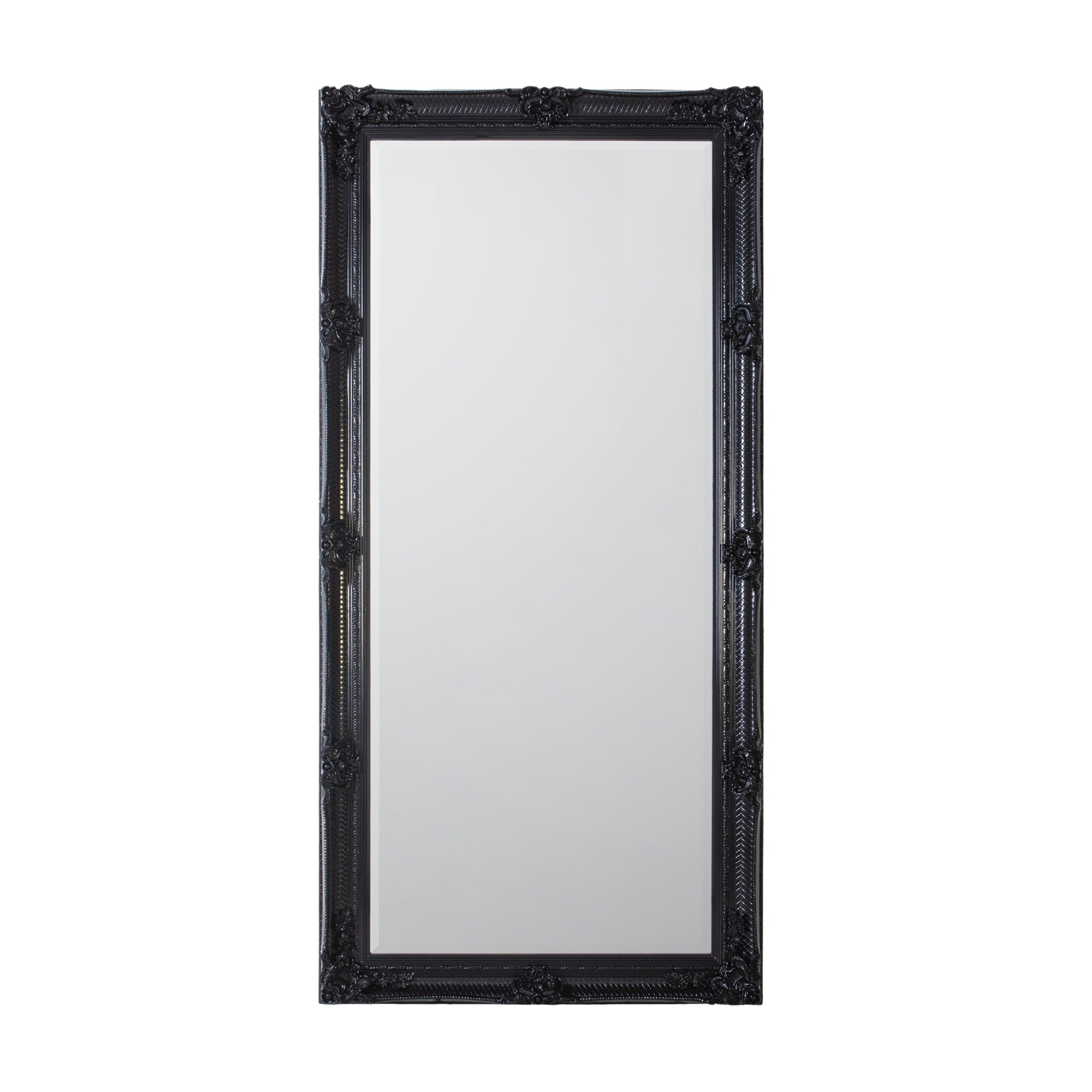 Amos Black wood rectangle leaner mirror