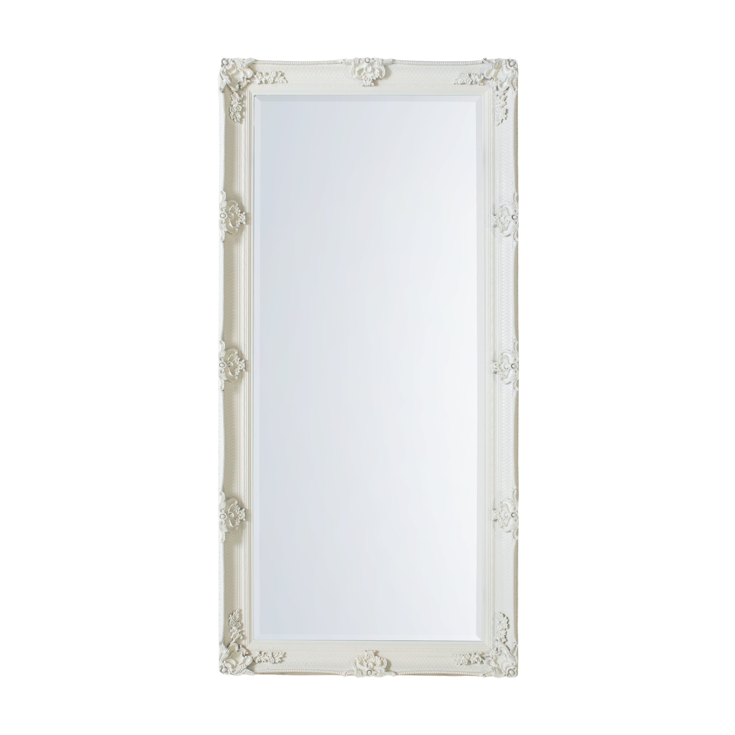Amos Cream wood rectangle leaner mirror