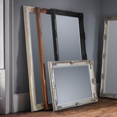 Amos Cream wood rectangle leaner mirror