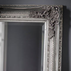 Amos Aged silver wood rectangle leaner mirror