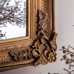 Amos Aged gold wood rectangle mirror
