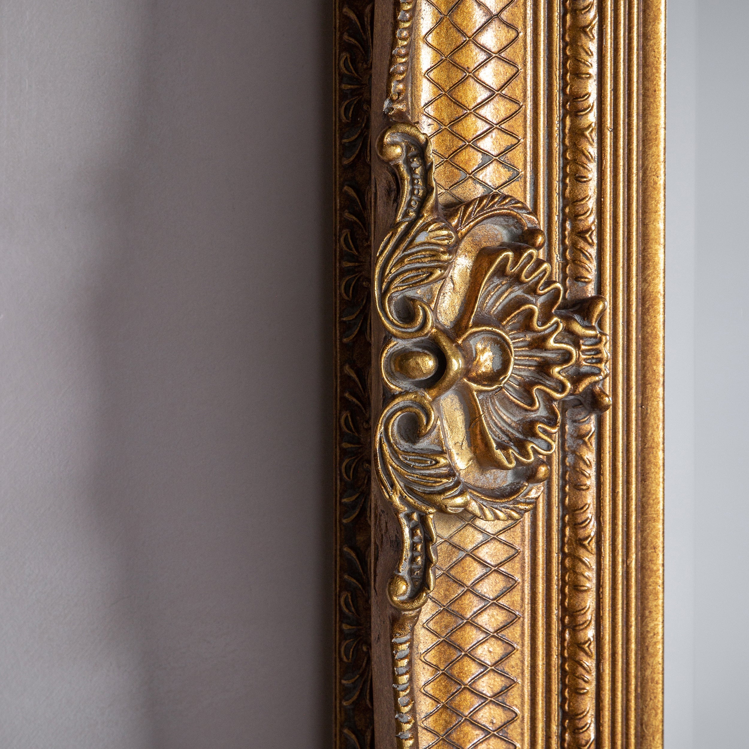 Amos Aged gold wood rectangle mirror
