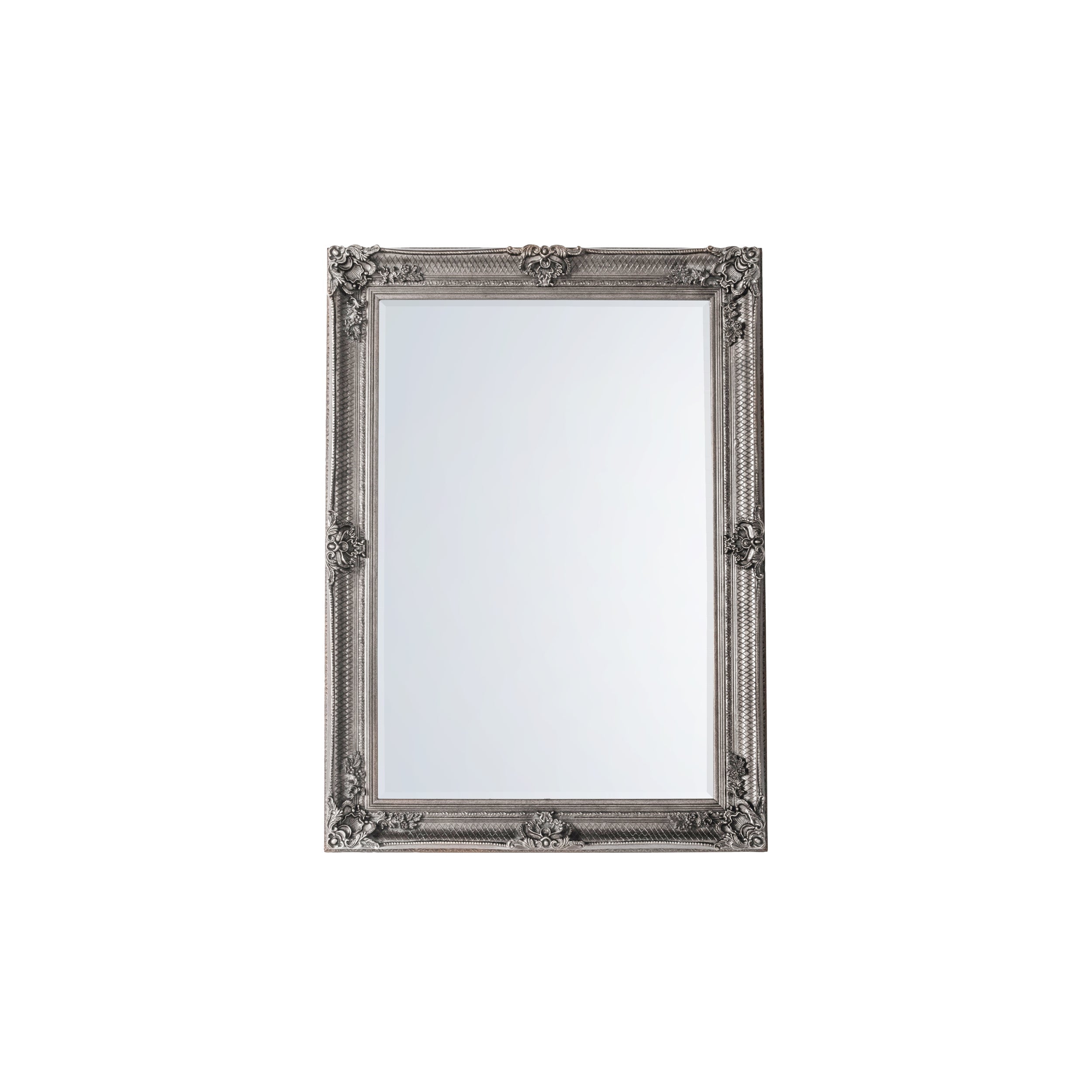 Amos Aged silver wood rectangle mirror