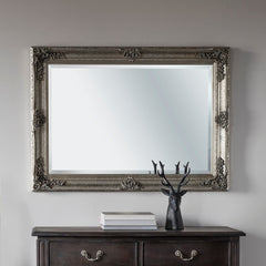 Amos Aged silver wood rectangle mirror