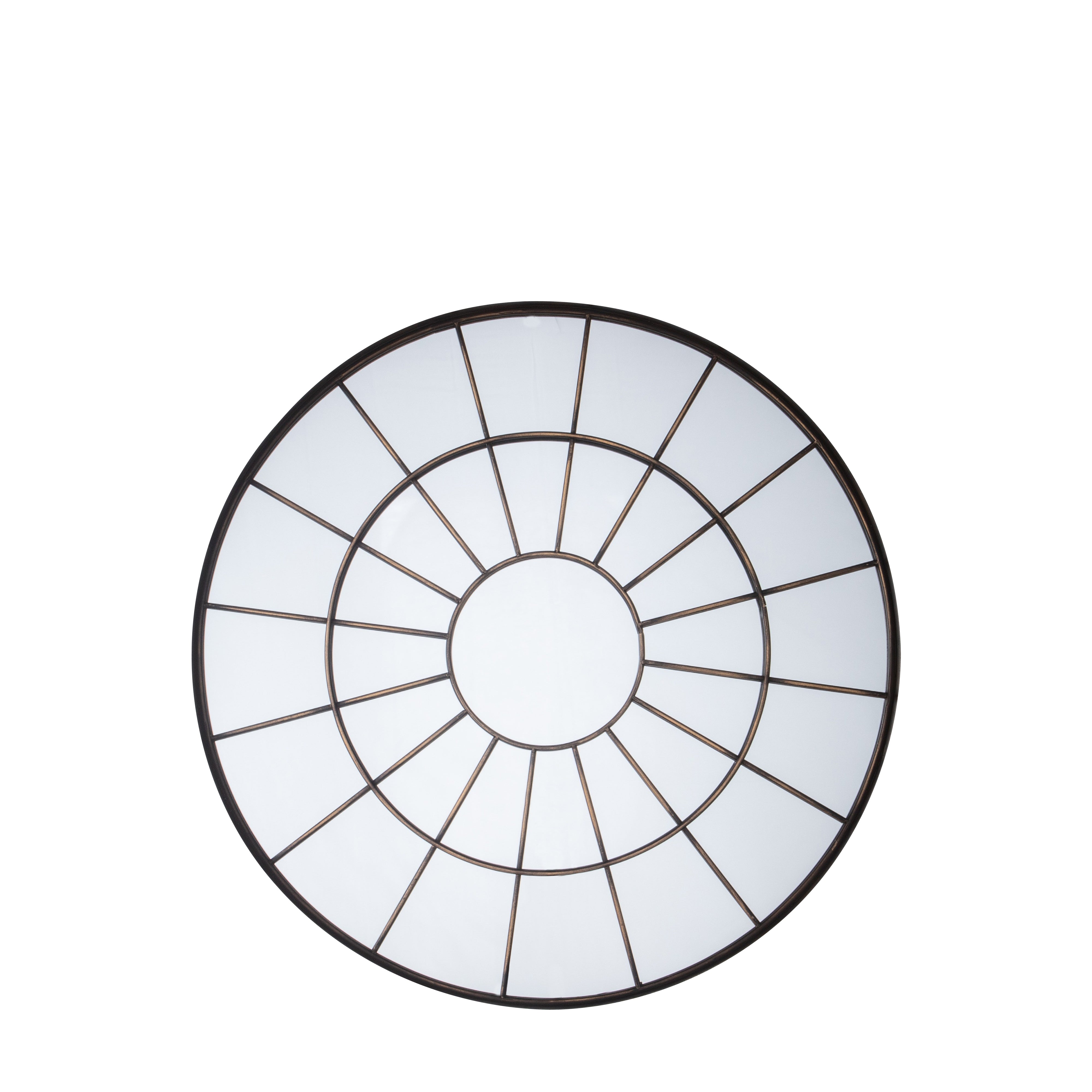 Amos Aged bronze round window mirror