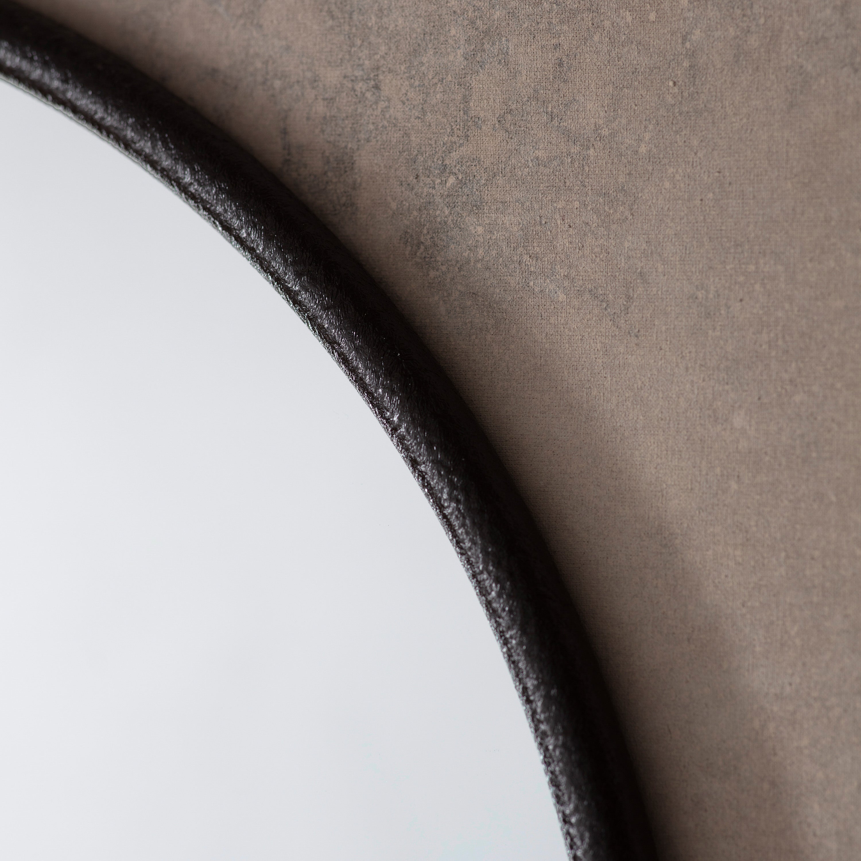 Amos Matt black hanging loop large round mirror