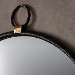 Amos Matt black hanging loop large round mirror