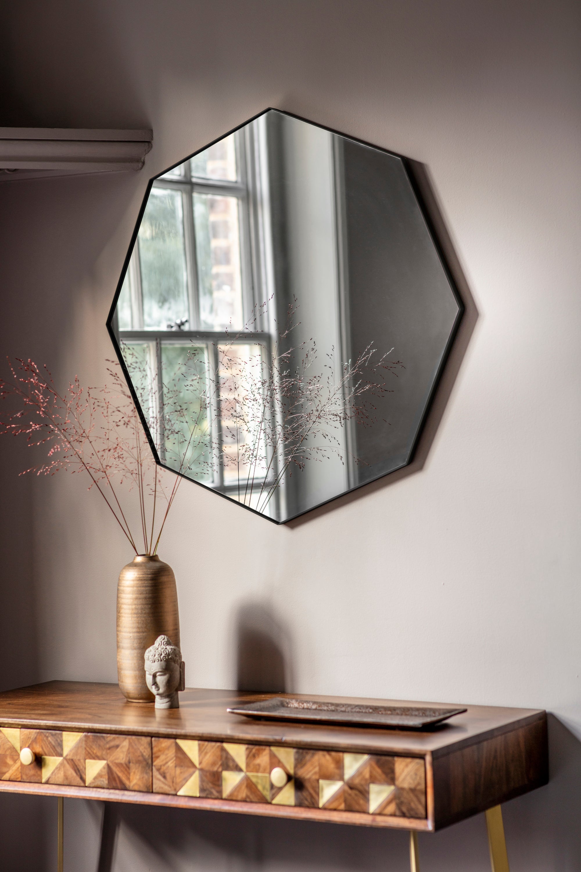Amos Matt black octagon mirror 2
