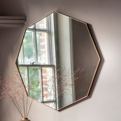 Amos Champagne gold octagon mirror