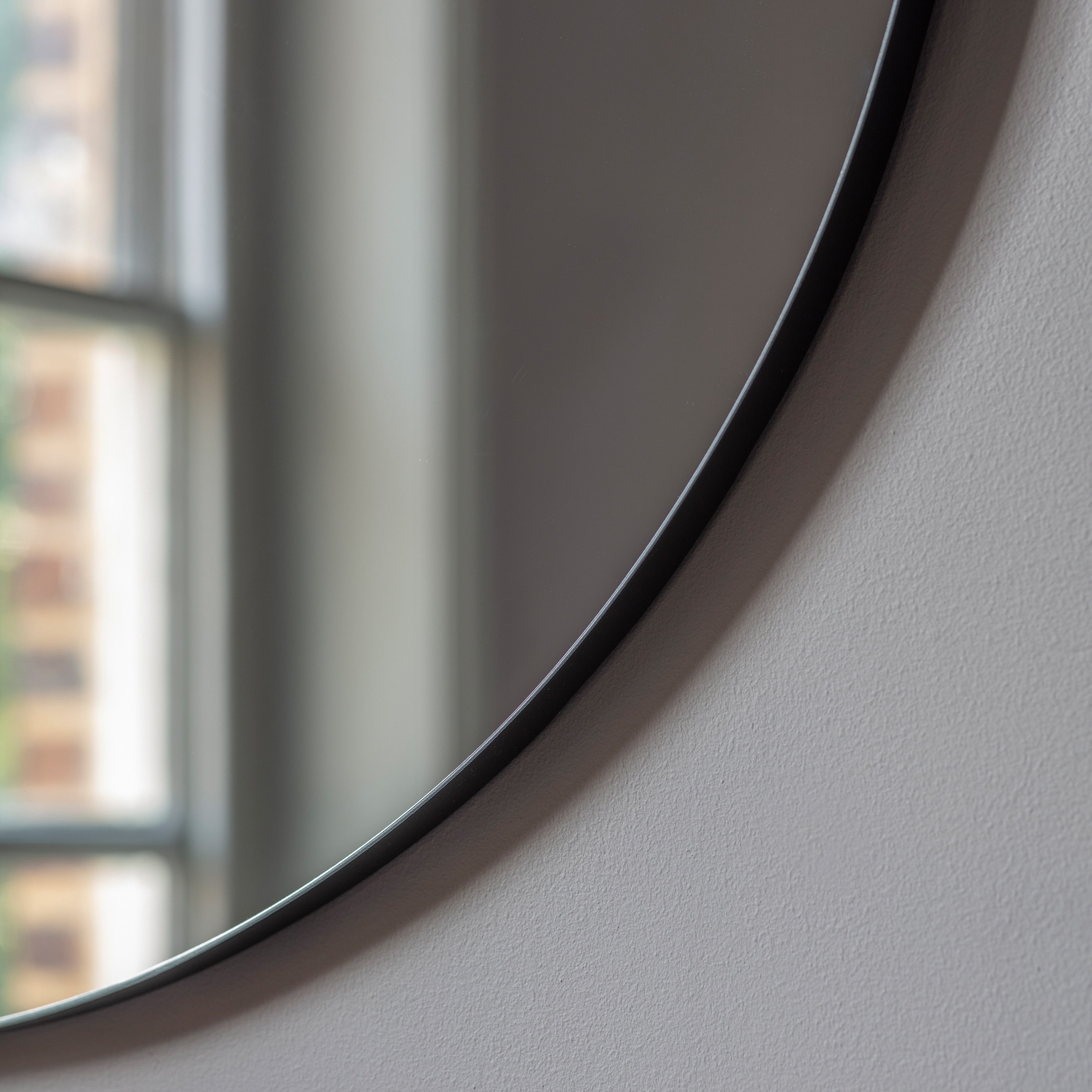Amos Matt black round mirror