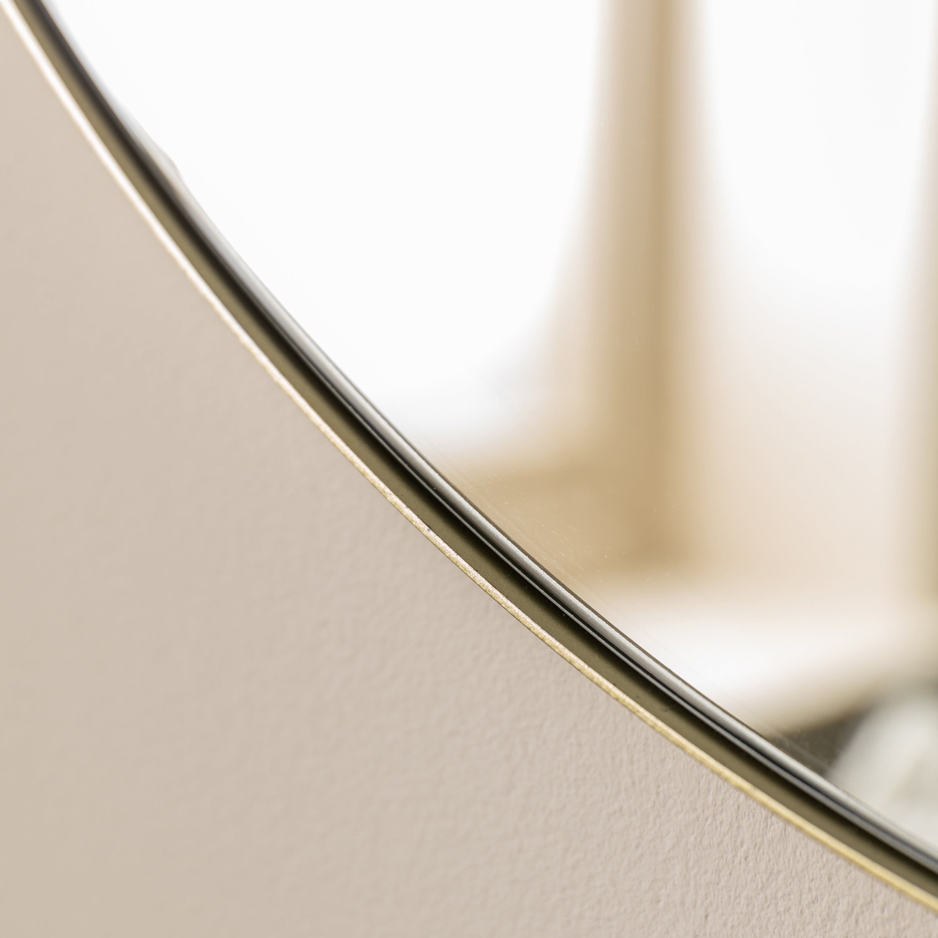 Amos Champagne gold finish round mirror