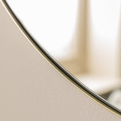 Amos Champagne gold finish round mirror