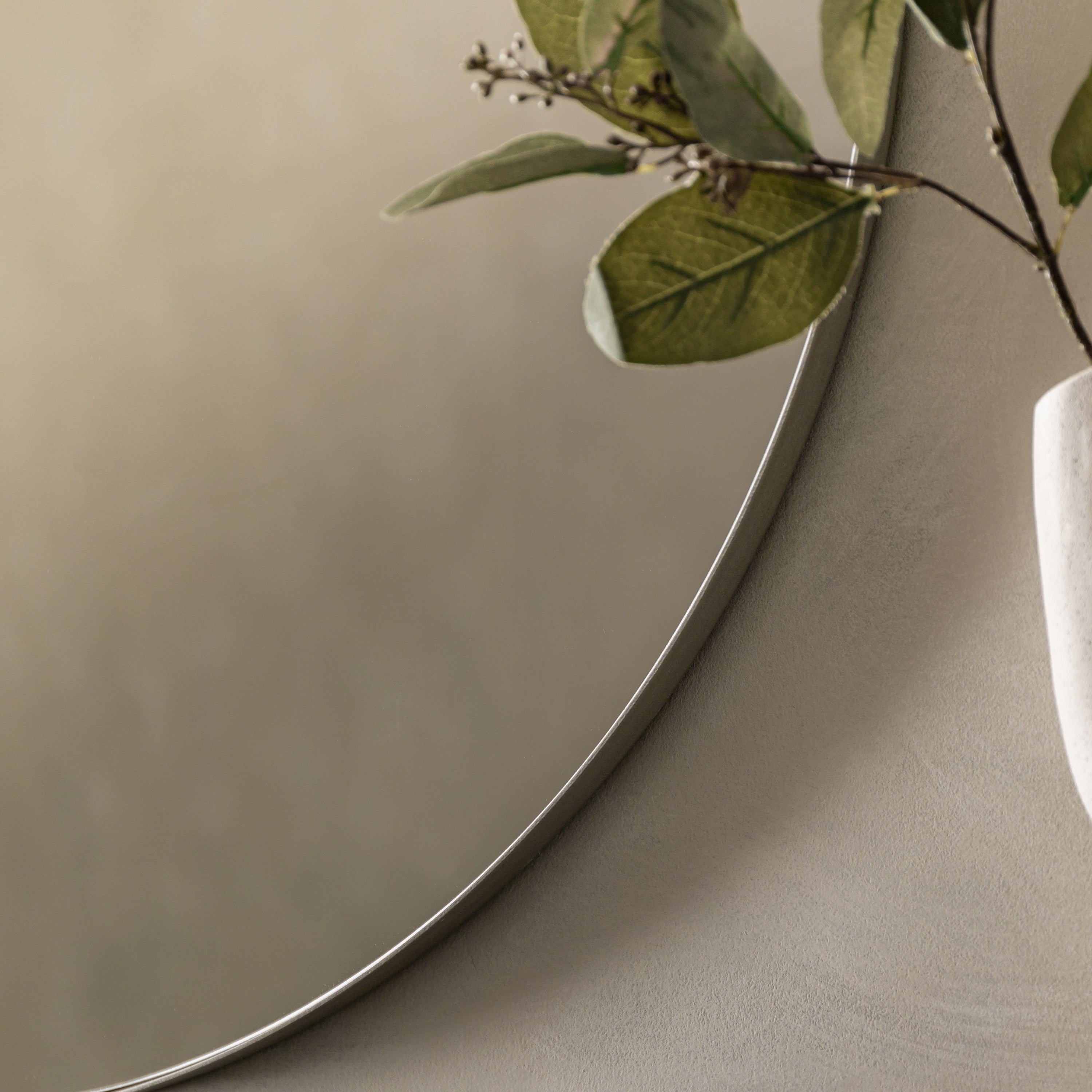 Amos Satin silver round mirror