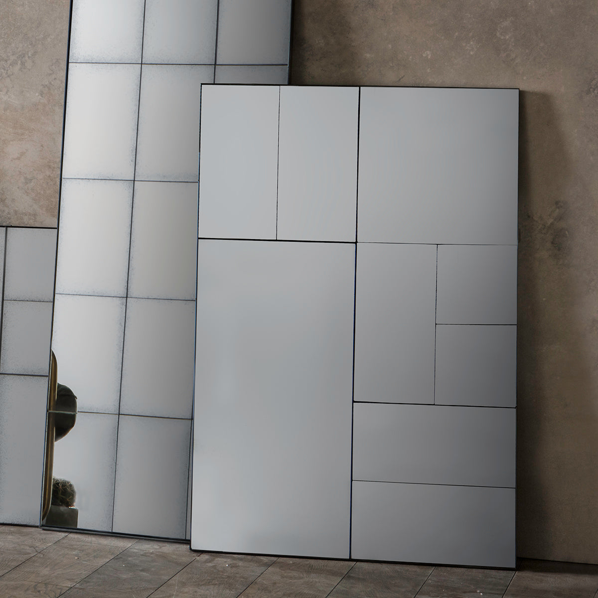 Amos Multi glass panel rectangle mirror