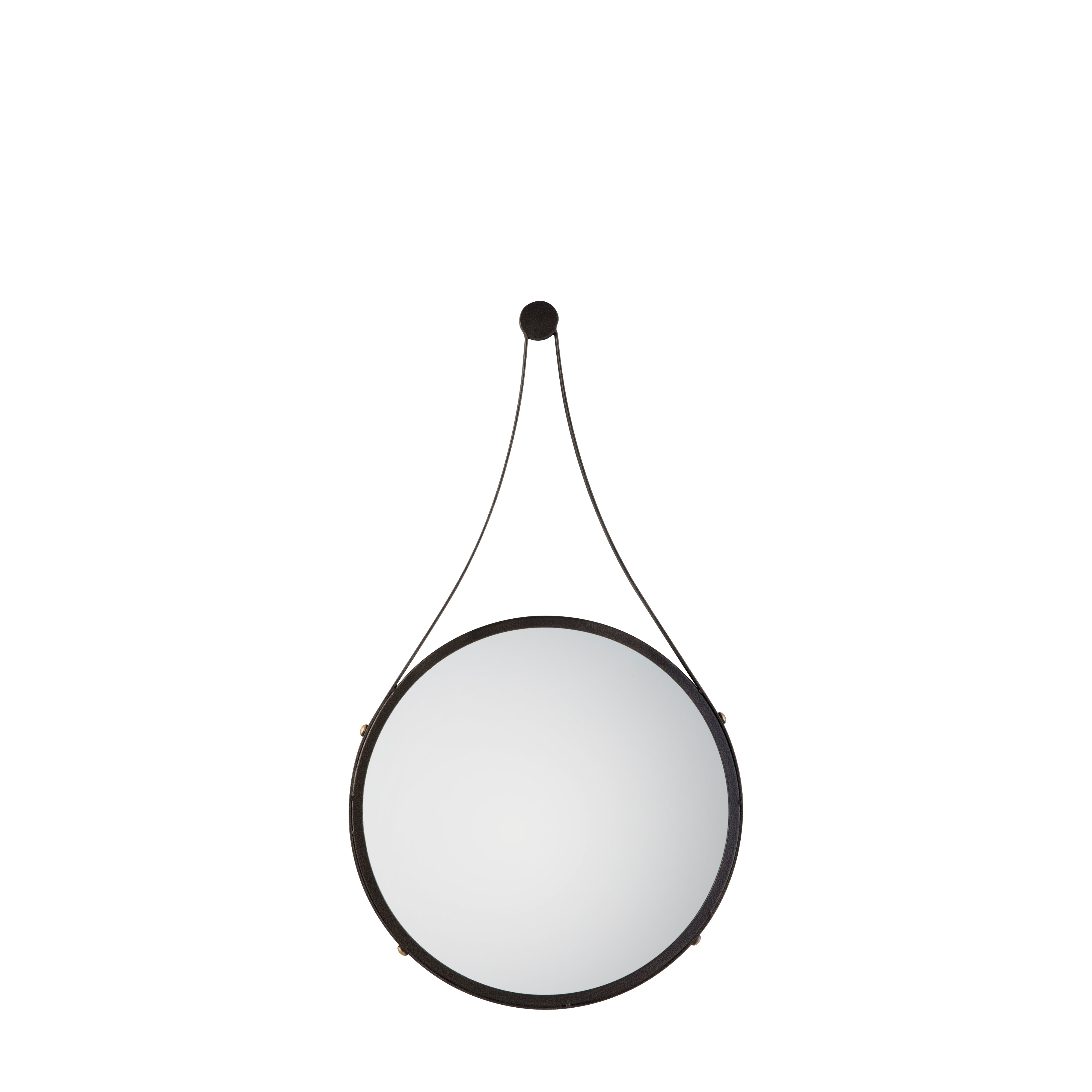 Amos Aged bronze medium round hanging mirror