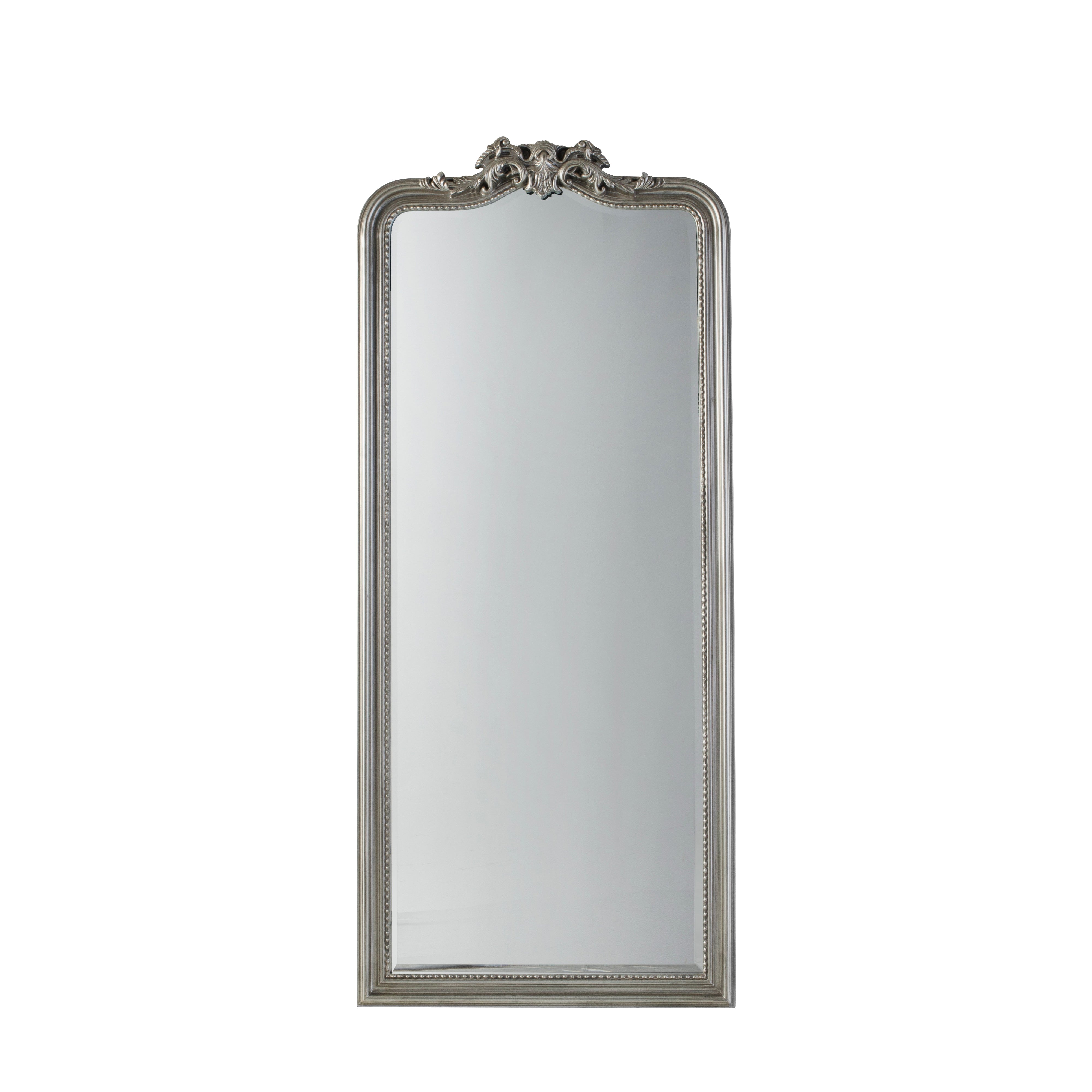 Amos Satin silver and ornate leaner mirror
