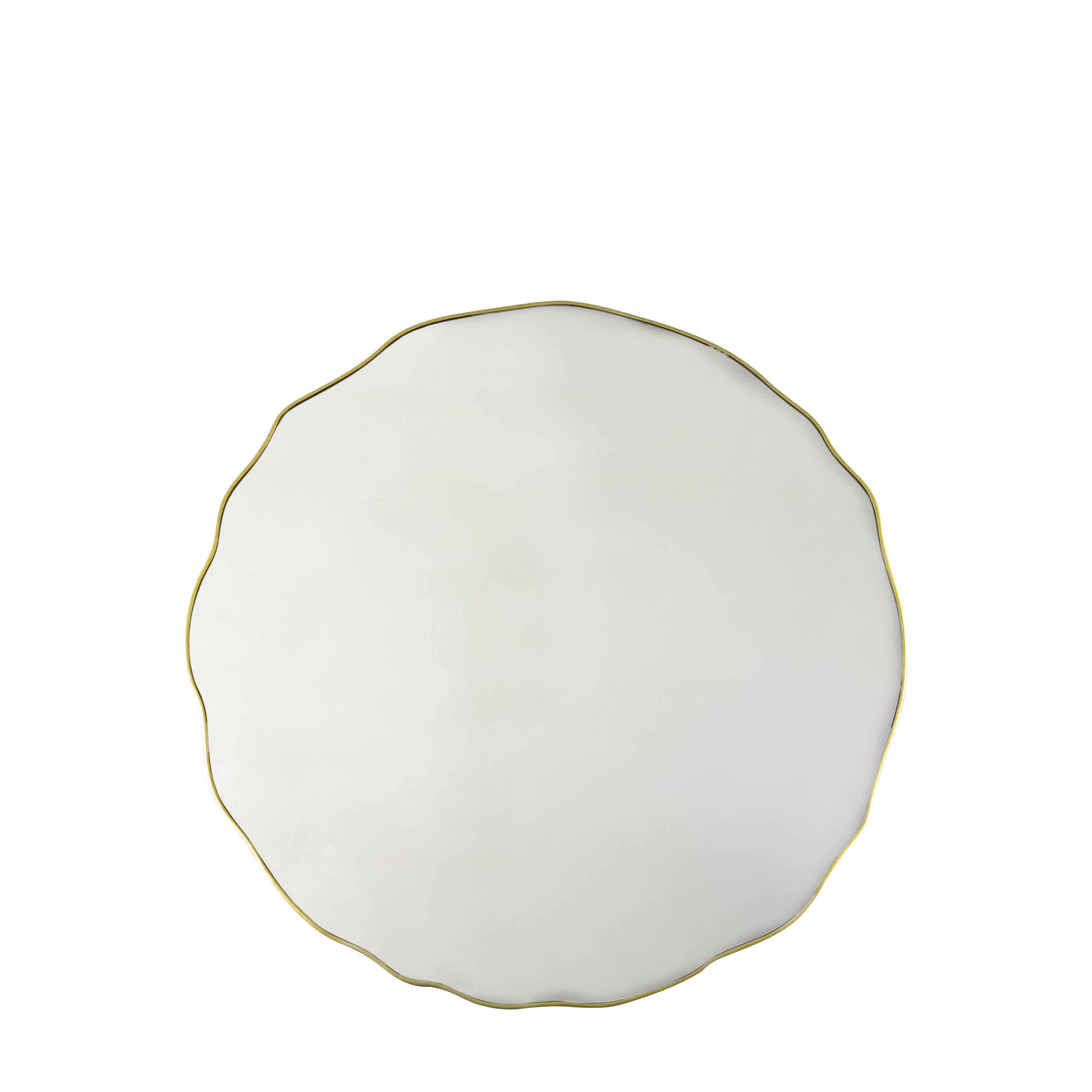 Amos Champagne gold scalloped edge round mirror