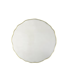 Amos Champagne gold scalloped edge round mirror