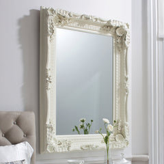 Amos French white medium rectangle mirror