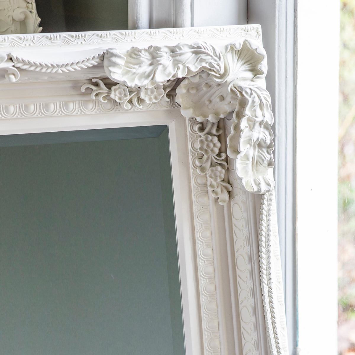 Amos French white medium rectangle mirror