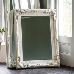 Amos French white medium rectangle mirror
