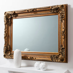 Amos Gold leaf medium rectangle mirror